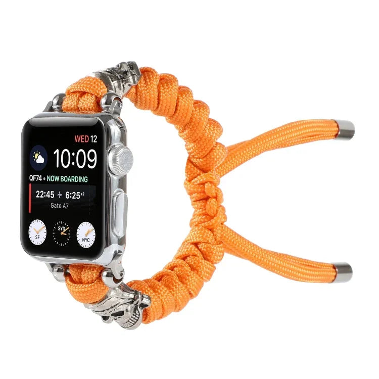 Skull Umbrella Cord Braided Watch Strap, For Apple Watch Ultra 49mm / Series 8&7 45mm / SE 2&6&SE&5&4 44mm / 3&2&1 42mm, For Apple Watch Series 8&7 41mm / SE 2&6&SE&5&4 40mm / 3&2&1 38mm