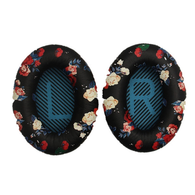 2 PCS Headset Sponge Cover For BOSE QC15 / QC2 / QC25 / AE2 / AE2i, Print Color + Blue LR, White + Blue LR, Print Color + Black, Black + Black, White + Black, Print Color + Gray, Khaki + Gray, Coffee + Gray, White + Gray, Gray + Gray