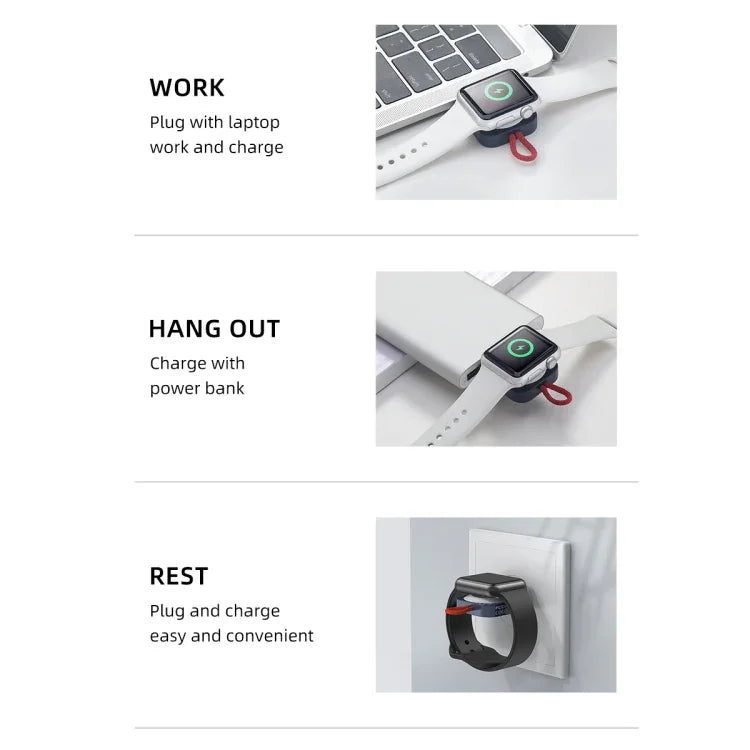ROCK W26 Portable Magnetic Wireless Charger for Apple Watch, W26 USB Interface
