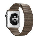 For Apple Watch 42mm Loop Magnetic Closure Clasp PU Leather Watch Band