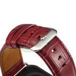 Denior Crocodile Grain Watch Cowhide Leather Watch Band for Apple Watch Ultra 49mm&Watch Ultra 2 49mm / Series 10 46mm / 9&8&7 45mm / SE 3&SE 2&6&SE&5&4 44mm / 3&2&1 42mm