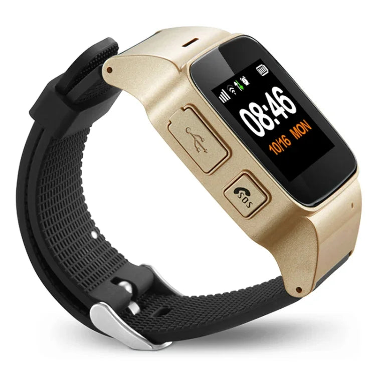 D99+ 1.22 inch HD LCD Screen GPS Smartwatch for the Elder Waterproof, Support GPS + LBS + WiFi Positioning / Two-way Dialing / Voice Monitoring / One-key First-aid / Wrist off Alarm / Safety Fence, D99+ Rose Gold