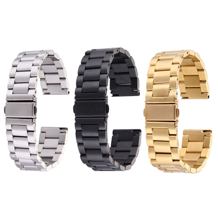 22mm Three Flat Buckle For Samsung Gear S2 Classic Smart Watch Butterfly Buckle 3 Beads Stainless Steel Watchband
