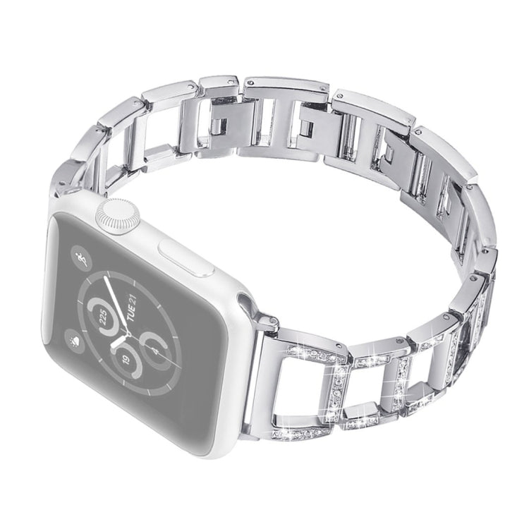 Colorful Diamond Stainless Steel Watch Band for Apple Watch Series 10 42mm / 9&8&7 41mm / SE 3&SE 2&6&SE&5&4 40mm / 3&2&1 38mm