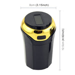 N12B Car Creative Ashtray Solar Power With Light And Cover Car Supplies, N12B