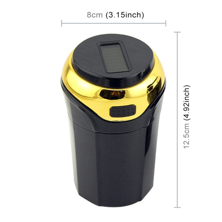 N12B Car Creative Ashtray Solar Power With Light And Cover Car Supplies, N12B
