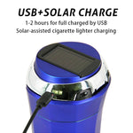 N12E Car Creative Ashtray Solar Power With Light And Cover With Cigarette Liighter