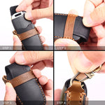 For Nissan Teana / Ariya 4-button Horn Hallmo Car Cowhide Leather Key Protective Cover Key Case, 4-button Horn