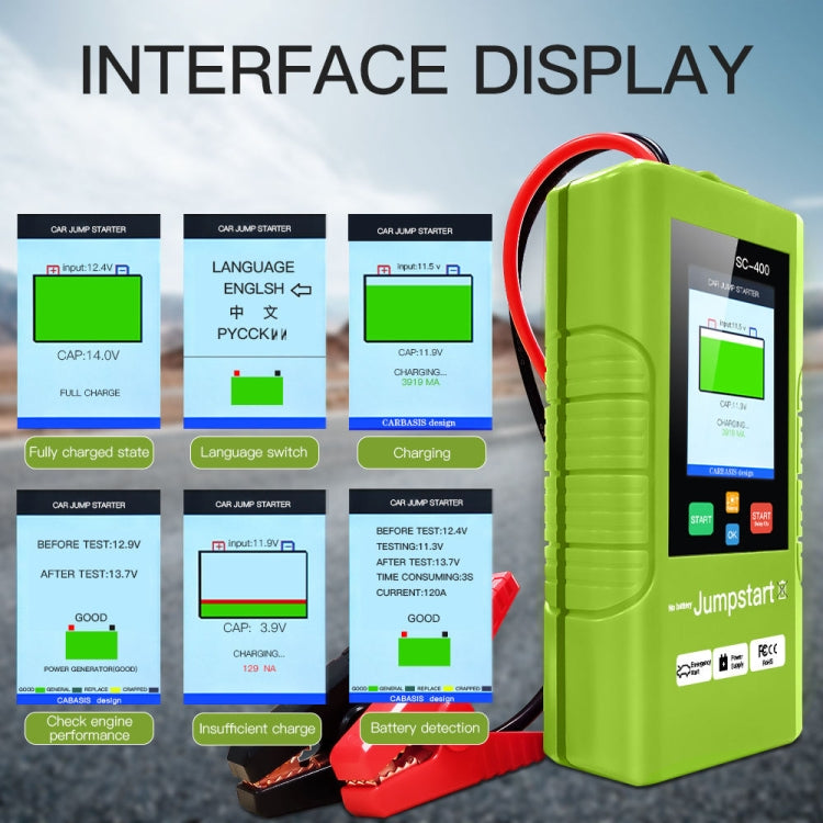 JDiag TopDiag SC-400 12V Car Jump Starter Fast Charge Jump Emergency Starter, SC-400