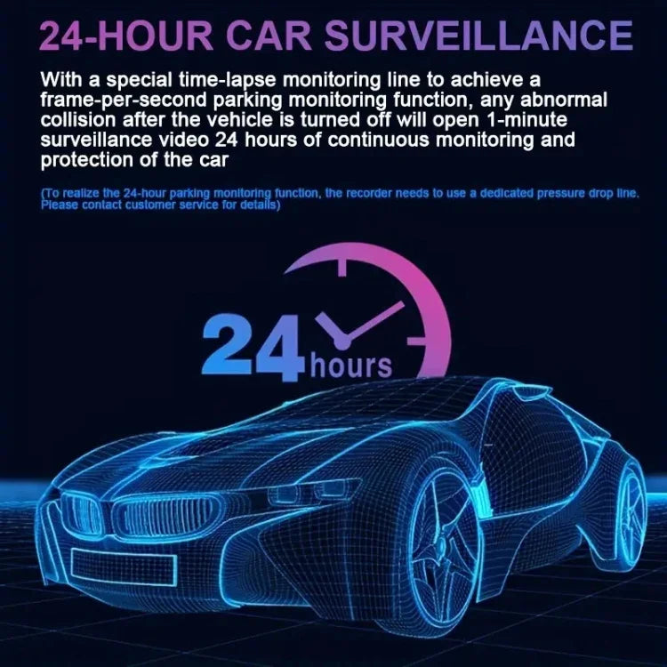 3.16 inch 1080P HD Night Vision Front and Inside Dual Lenses Driving Recorder, Front and Inside Dual Lenses