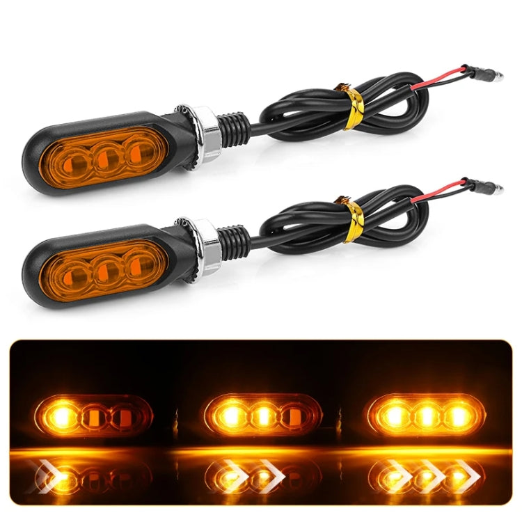 2pcs 12V 3LEDs Motorcycle Mini Water Turn Signal Light, 3LEDs (Black), 3LEDs (Transparent), 3LEDs (Yellow)