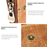 LT3533 Long Crazy Horse Texture Cowhide Leather Folding Anti-magnetic RFID Wallet Clutch Bag for Men, with Card Slots & Shoulder Strap, LT3533 Black, LT3533 Coffee, LT3533 Blue, LT3533 Red, LT3533 Yellowish-brown
