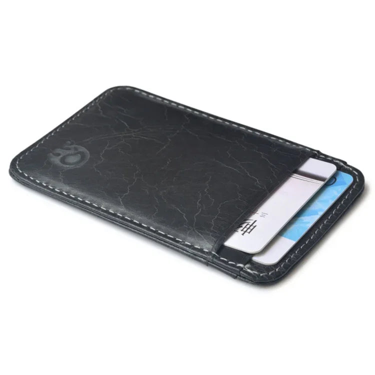 XIAO YUAN XIANG Cowhide Leather 5 Card Pocket Sleeve Wallet Coin Purse Credit Card Holder, Size: 10.6cm x 7.2cm, Random Color Delivery, 5 Card Pocket Sleeve