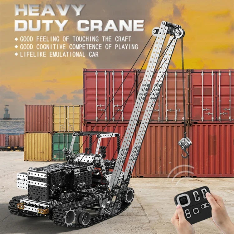 MoFun SW(RC)-010 2.4G Wireless Remote Control 10-channel Side Crane Children DIY Stainless Steel Assembled Toy, SW(RC)-010