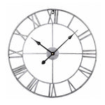 60cm Retro Living Room Iron Round Roman Numeral Mute Decorative Wall Clock (White), 50cm