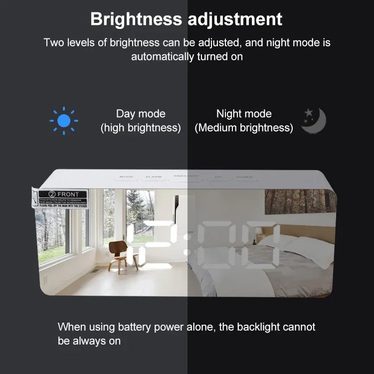 TS-S69-R Multifunctional LED Alarm Clock Battery / Plug-in Charging Dual-purpose Make-up Mirror Clock, TS-S69-G, TS-S69-HW