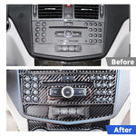 2 PCS Car CD Adjustment Frame Carbon Fiber Decorative Sticker for Mercedes-Benz W204 2007-2010, CD Adjustment Frame (B)