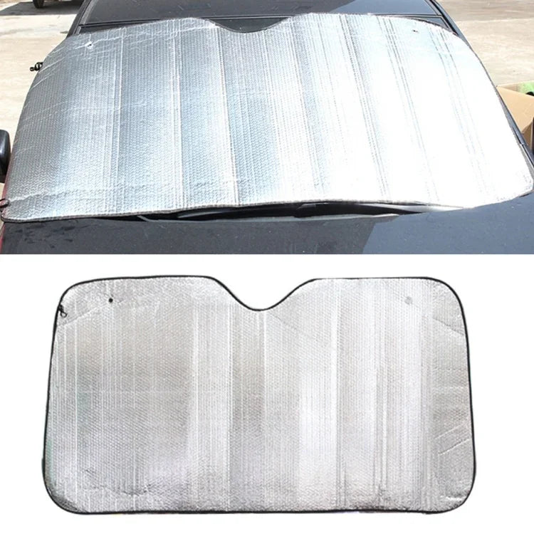 Silver Aluminum Foil Sun Shade Car Windshield Visor Cover Block Front Window Sunshade UV Protect, Size: 140 x 70cm, 140 x 70cm