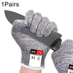 A Pair Cut-resistant Gardening Gloves HPPE Food-grade 5-Level Anti-cutting Anti-wear Safety Working Gloves, Size: M, Length: 22cm, Size: M/Black, Size: M/White