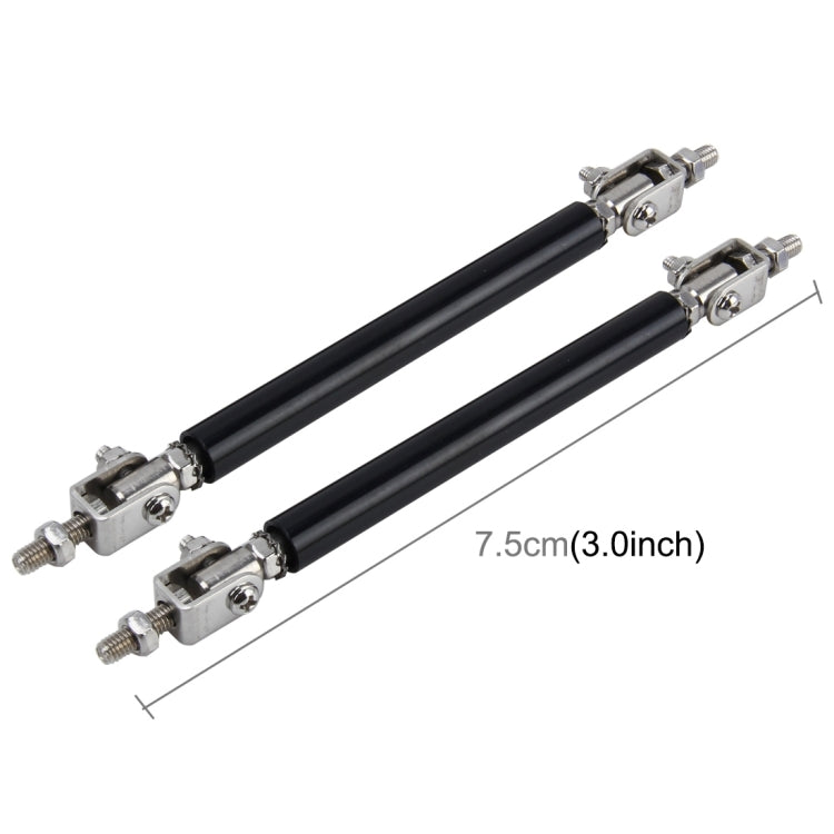 2 PCS Car Modification Large Surrounded By The Rod Telescopic Lever Front and Rear Bars Fixed Front Lip Back Shovel Adjustable Small Rod, Length: 7.5cm, Length: 7.5cm