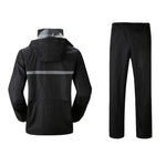 Durable Reflective Motorcycle Split Raincoat Pants Riding Bicycle Electric Bike Windproof Waterproof Rain Wear for Adult, Size: L(Black), Size: L