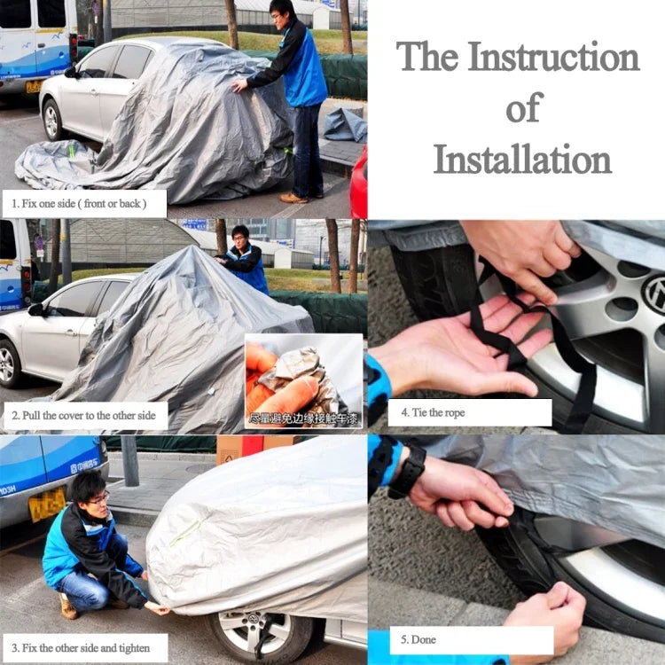 PVC Anti-Dust Sunproof SUV Car Cover with Warning Strips, Fits Cars up to 4.7m(183 inch) in Length, 183inch (M)