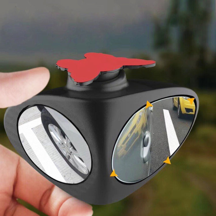 3R-046 360 Degrees Rotatable Right Blind Spot Side Assistant Mirror for Auto Car, Right Black, Right White