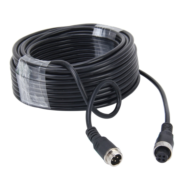 15m M12 4P Aviation Connector Video Audio Extend Cable for CCTV Camera DVR, 15m