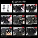 2 PCS M3 H4 DC9-32V / 17W / 6500K / 2000LM IP68 Car LED Headlight Lamps, H4