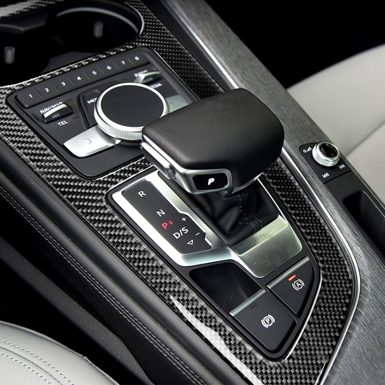 Car Carbon Fiber Gear Position Panel Decorative Sticker for Audi 2017-2018 A4L / 2017-2018 A5 / 2016-2017 A4 B9, Left Drive, Gear Position