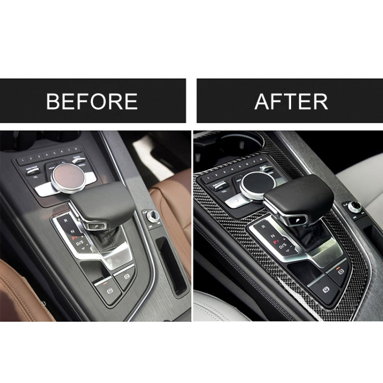 Car Carbon Fiber Gear Position Panel Decorative Sticker for Audi 2017-2018 A4L / 2017-2018 A5 / 2016-2017 A4 B9, Left Drive, Gear Position