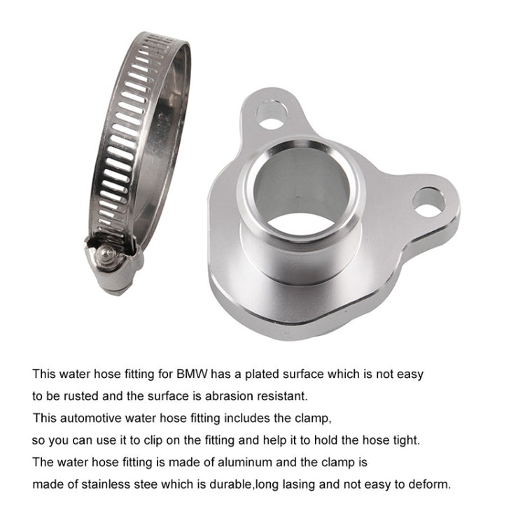 Car Water Hose Joint Pipe Adaptor with Clamps for BMW 335i, Size: 28mm, Silver