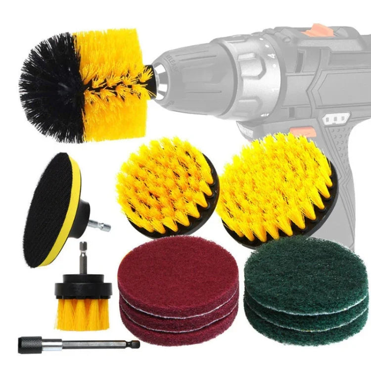12 in 1 Floor Wall Window Glass Cleaning Descaling Electric Drill Brush Head Set, Random Color Delivery, 12 in 1, Random Color Delivery