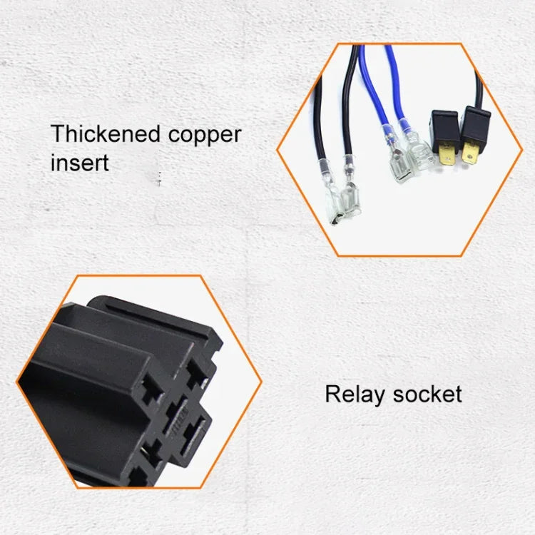 12V Car Horn Wiring Harness Relay Cable, 12V