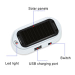Car Solar Energy Anti-theft Device LED Warning Light, Blue, Red