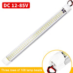 2 PCS ZS-3333 Top Switch Type 12-80V High Bright 108LEDs Car Dome Light Cabin Light Bar, ZS-3333 Top Switch Type