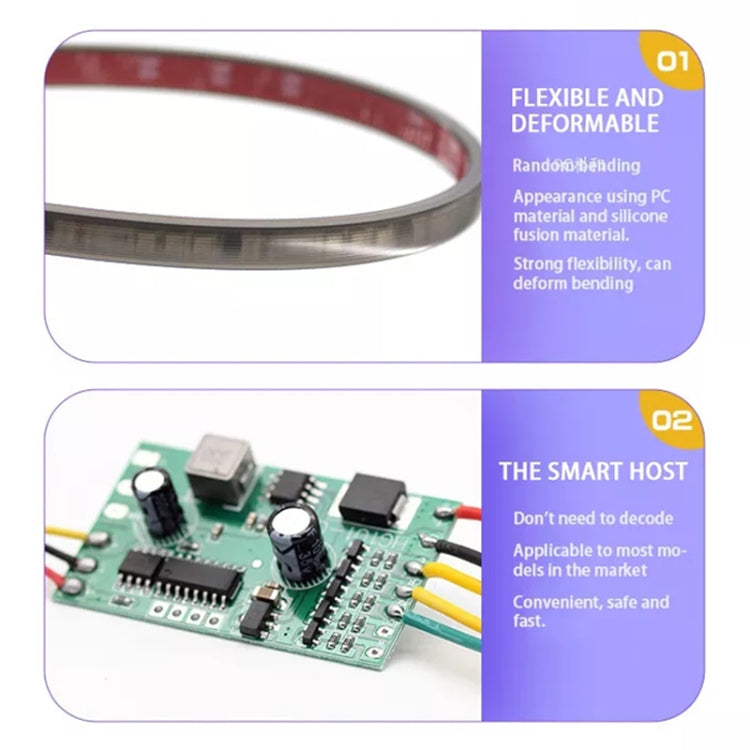 S20-200CM 200cm DC12V-24V Car Rear LED RGB Daytime Running Lights Strip Colorful Lamp, S20-200CM