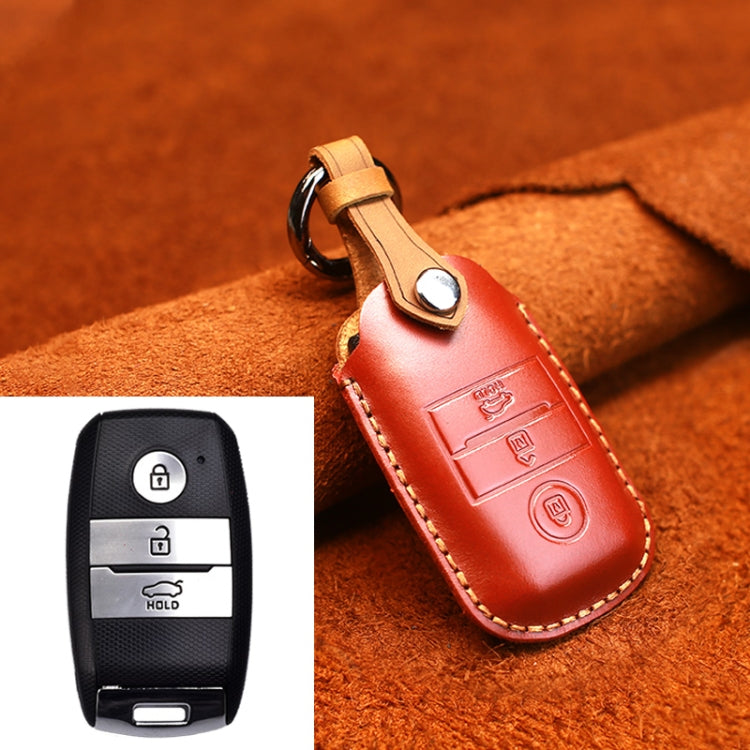 For Kia Old Style Car Cowhide Leather Key Protective Cover Key Case, For Kia, For Kia Old Style