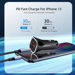 PD + QC3.0 Car 2 in 1 Square Fast Charger Car Cigarette Lighter, Car Square Charger