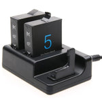 Dual Batteries Charger + Remote Control Charger with USB Cable for GoPro HERO7 Black /6 /5 (AHDBT-501), Batteries not included, Battery+Remote Control Charger