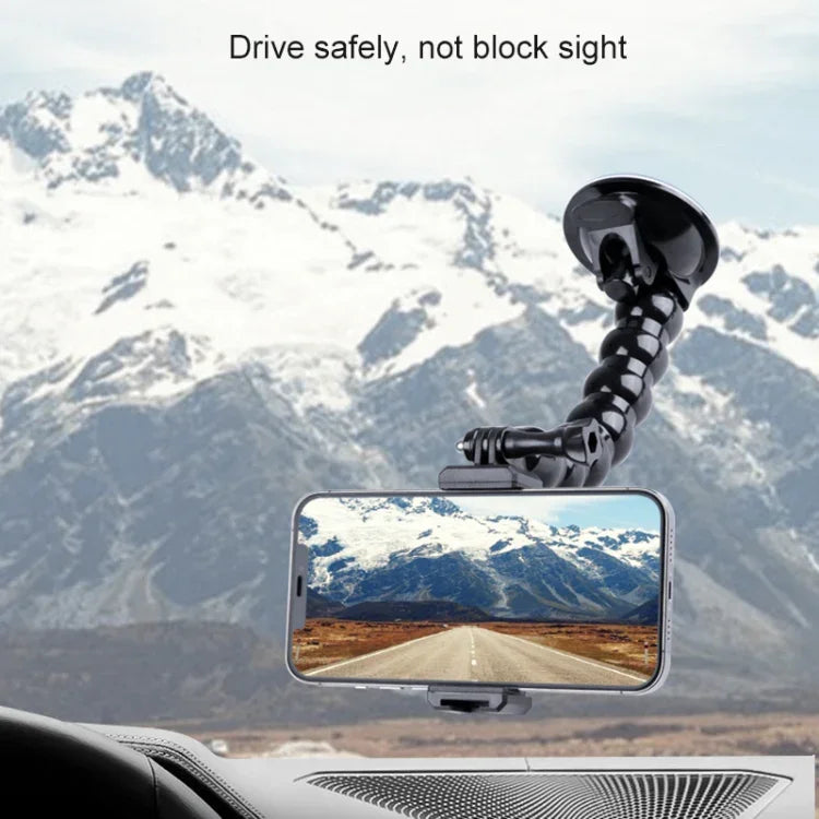 Extended Suction Cup Jaws Flex Clamp Mount with Cold Shoe Phone Clamp, Extended Suction Cup Mount with Cold Shoe Phone Clamp