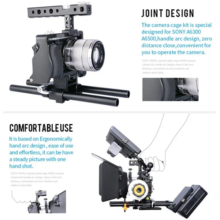 YELANGU C6 Camera Video Cage Stabilizer for Sony A6000 / A6300 / A6500 / A6400, Stabilizer