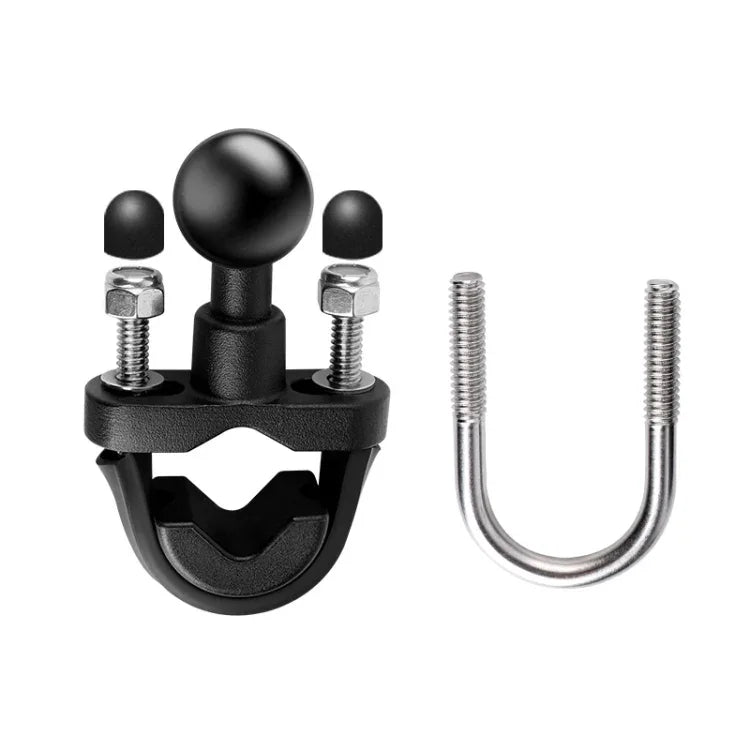 25mm Ball Head Motorcycle Rearview Mirror Fixed Mount Holder with 2 types of U-bolts for GoPro, Insta360, DJI and Other Action Cameras, 25mm Ball Head with 2 types U-bolts
