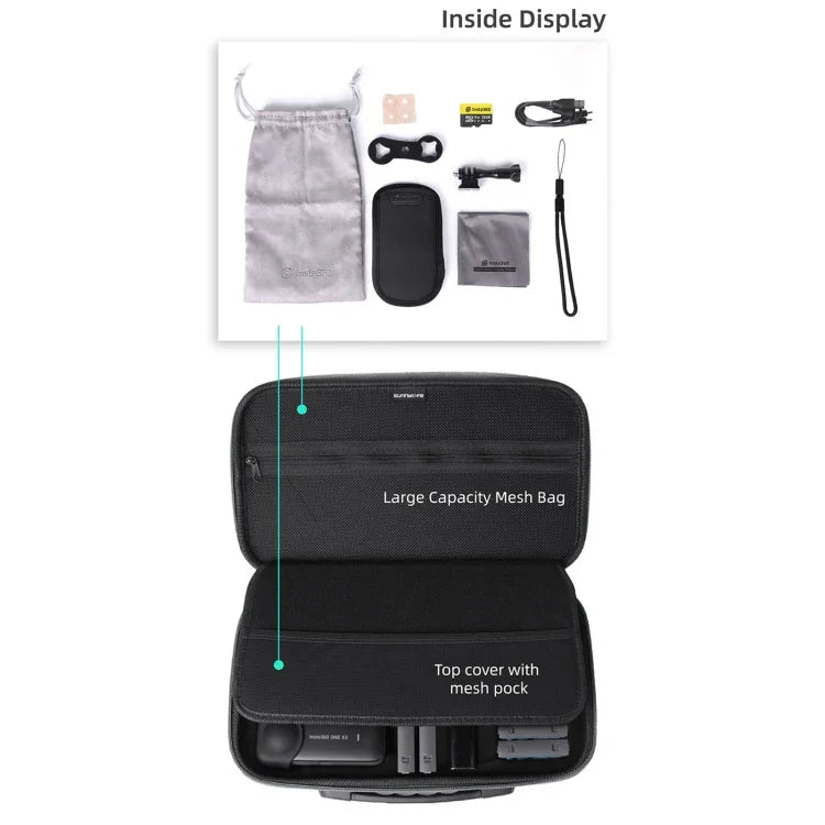 Sunnylife IST-B193 Storage Bag Case Handbag for Insta360 ONE X2 / X, For Insta360 ONE X2 / X