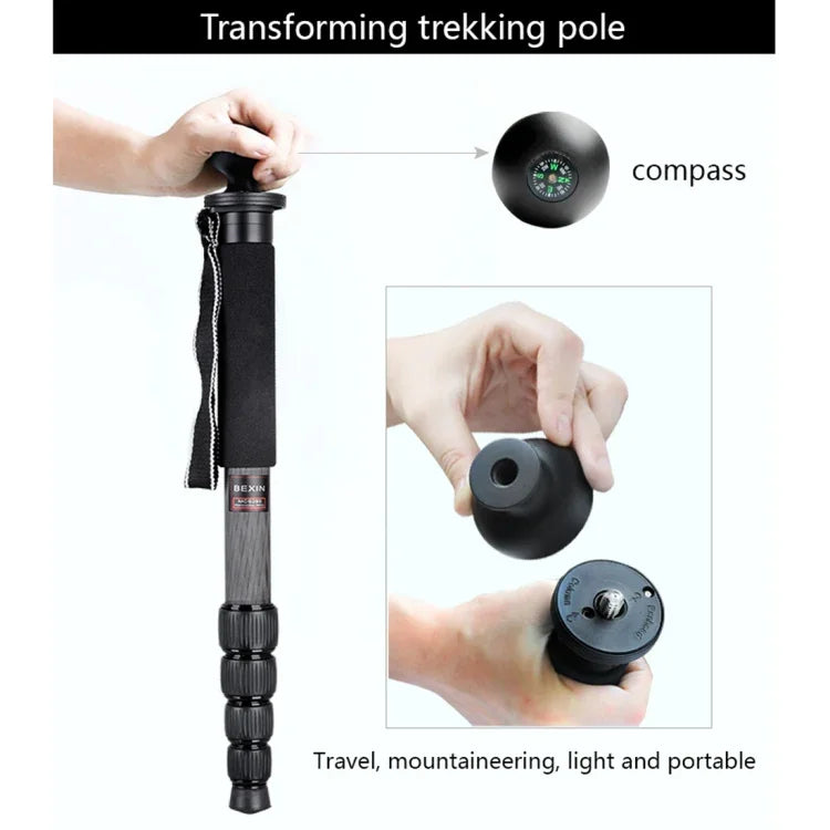 BEXIN MCS285 Portable Travel Outdoor DSLR Camera Carbon Fiber Monopod Holder, MCS285
