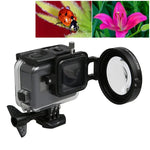 For GoPro HERO5 Sport Action Camera Professional 58mm 16X Macro Lens Close-up Filter with Lens Base & Adapter Ring & Lens Protective Cap & Anti-lost Hand Strap & Cleaning Cloth