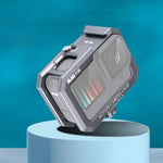 RUIGPRO for GoPro HERO10 Black / HERO9 Black Metal Border Frame Mount Protective Cage with Dual Cold Shoes Base, Silver Grey