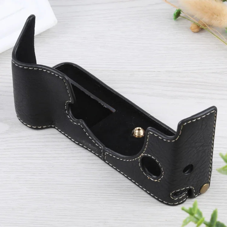 1/4 inch Thread Litchi Texture PU Leather Camera Half Case Base for FUJIFILM X-T4, For FUJIFILM X-T4 Litchi