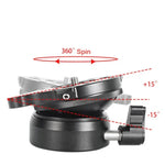 BEXIN DY-60N 3/8 inch Thread Dome Professional Tripod Leveling 360 Degree Panorama Head Base with Bubble Level & 3/8 inch Screw Adapter, DY-60N 3/8 inch