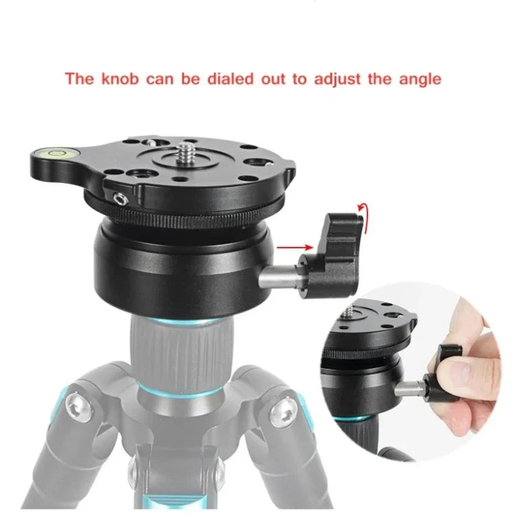 BEXIN DY-60N 3/8 inch Thread Dome Professional Tripod Leveling 360 Degree Panorama Head Base with Bubble Level & 3/8 inch Screw Adapter, DY-60N 3/8 inch